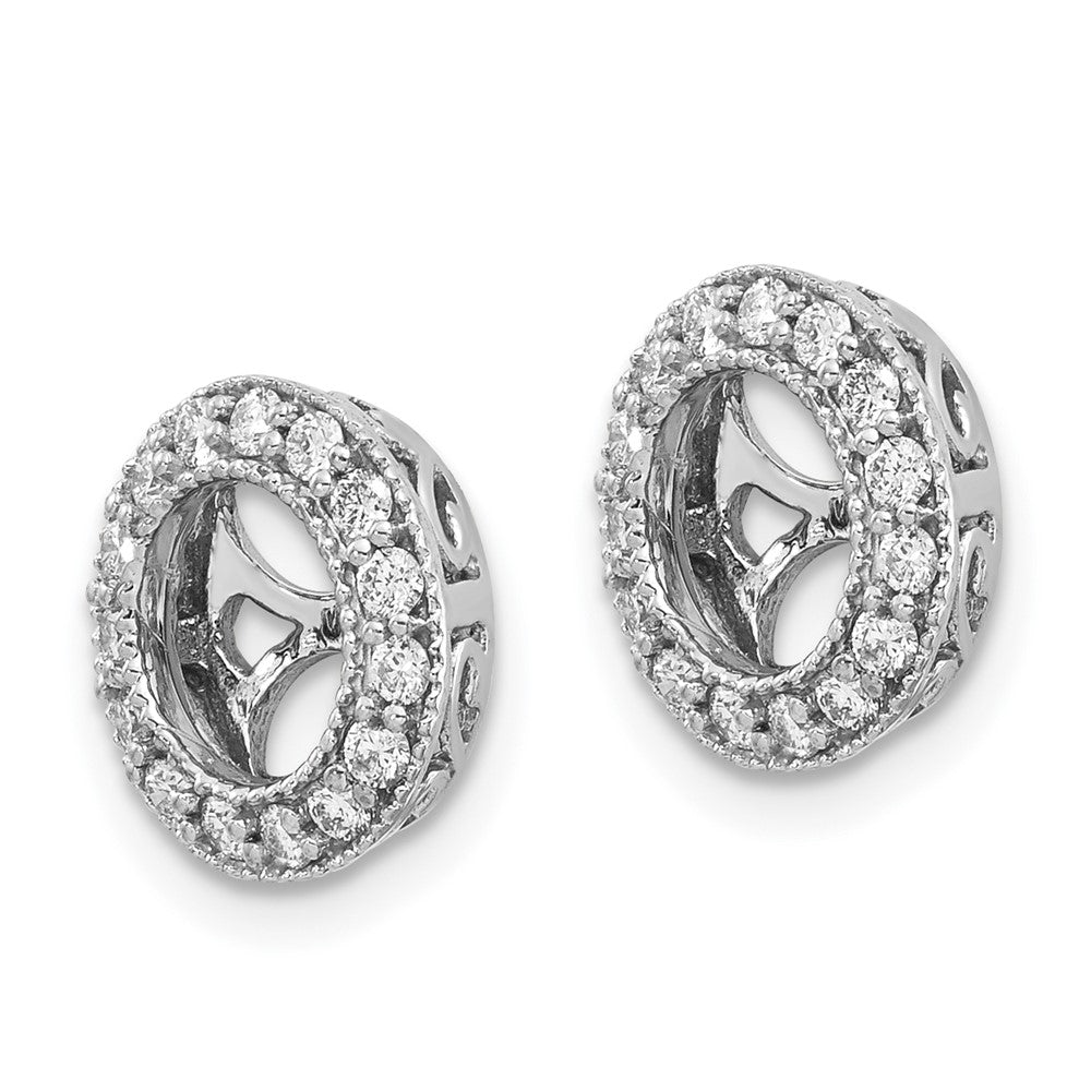 14K White Gold True Origin 1/3 Carat Lab Grown Diamond Vs D E F For 5.5 6mm Studs Earring Jackets