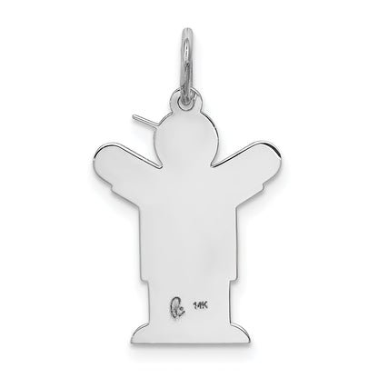 14K White Gold Kid Charm