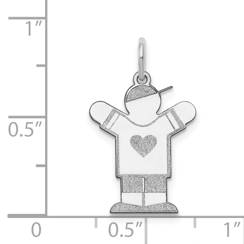 14K White Gold Kid Charm