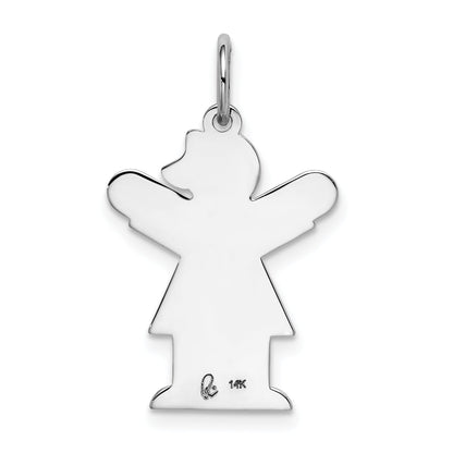 14K White Gold Kid Charm