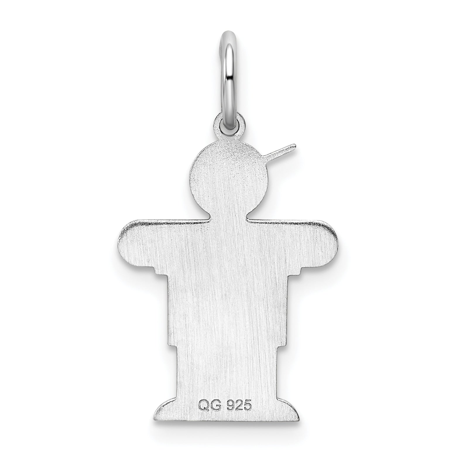 Sterling Silver Rhodium Plated Hugs Kid Charm