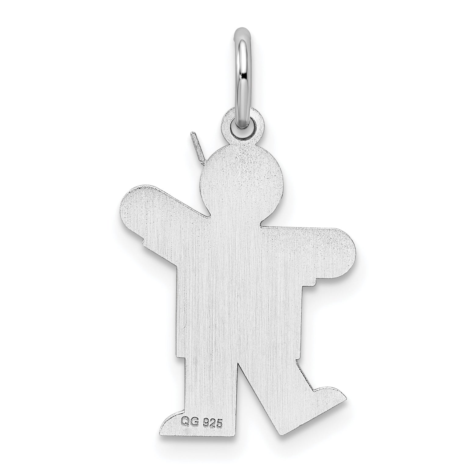 Sterling Silver Rhodium Plated Kiss Kid Charm