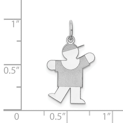 Sterling Silver Rhodium Plated Kiss Kid Charm