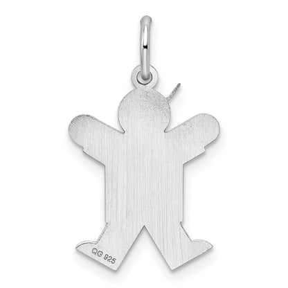 Sterling Silver Rhodium Plated Joy Kid Charm
