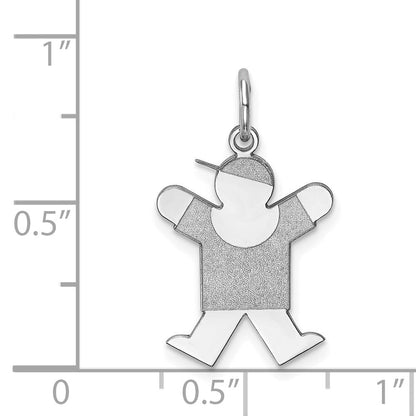 Sterling Silver Rhodium Plated Joy Kid Charm