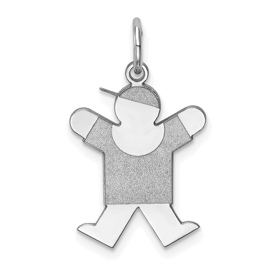 Sterling Silver Rhodium Plated Joy Kid Charm