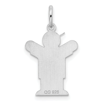 Sterling Silver Rhodium Plated Love Kid Charm