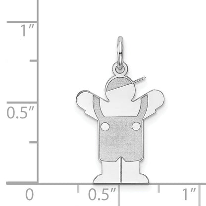 Sterling Silver Rhodium Plated Love Kid Charm