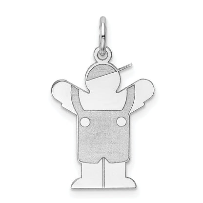 Sterling Silver Rhodium Plated Love Kid Charm