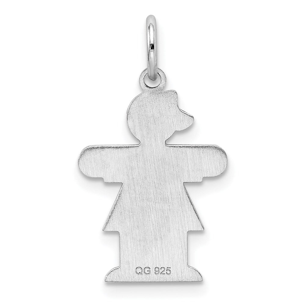 Sterling Silver Rhodium Plated Hugs Kid Charm