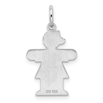 Sterling Silver Rhodium Plated Hugs Kid Charm
