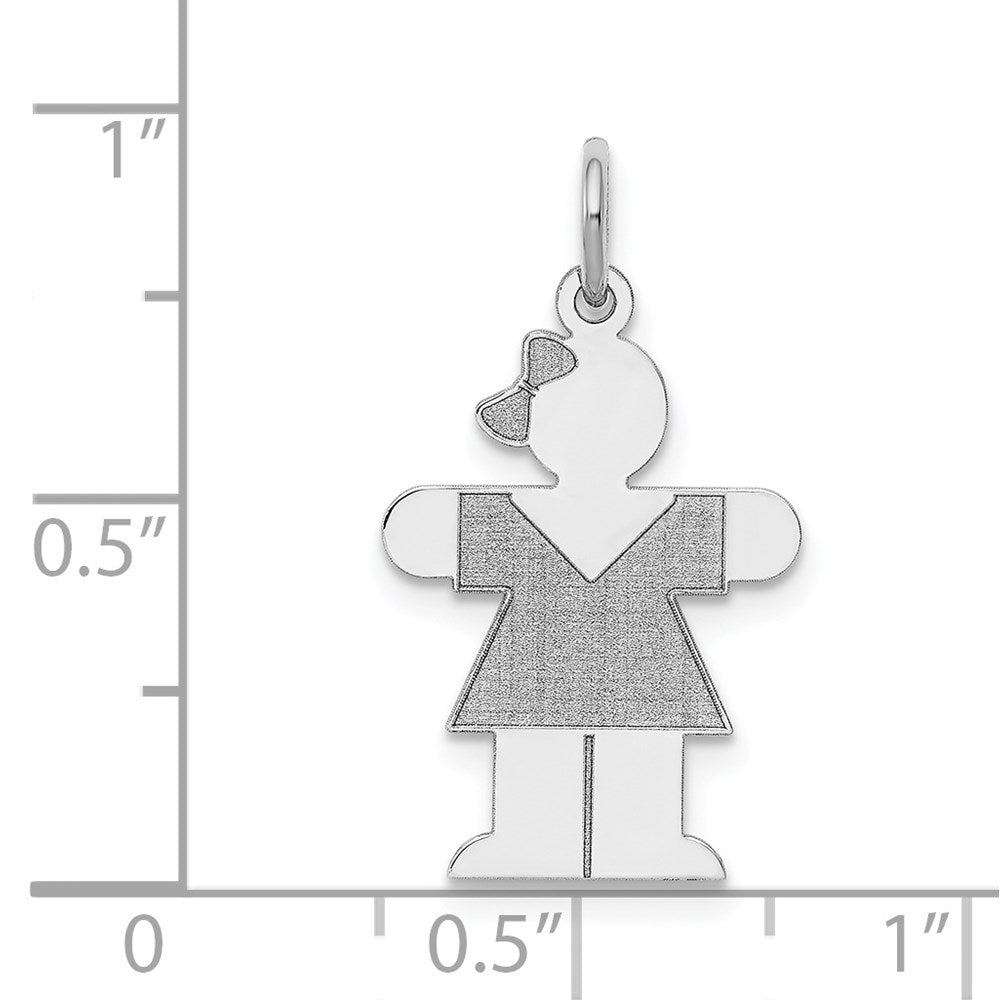 Sterling Silver Rhodium Plated Hugs Kid Charm