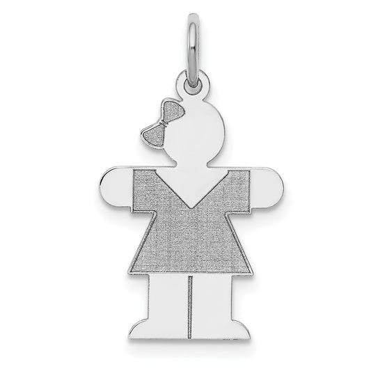 Sterling Silver Rhodium Plated Hugs Kid Charm