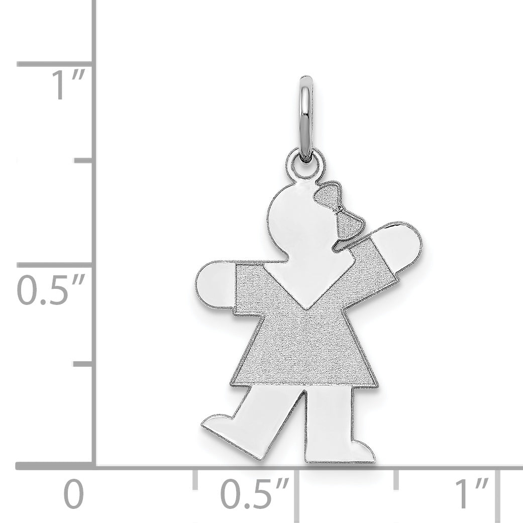 Sterling Silver Rhodium Plated Kiss Kid Charm