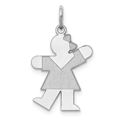 Sterling Silver Rhodium Plated Kiss Kid Charm