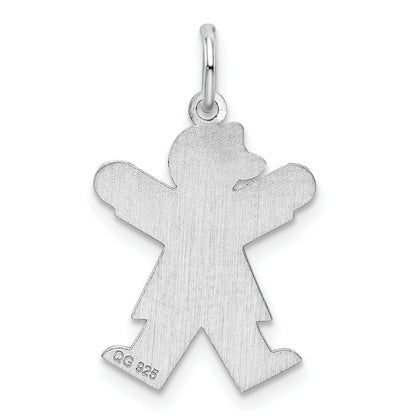 Sterling Silver Rhodium Plated Joy Kid Charm