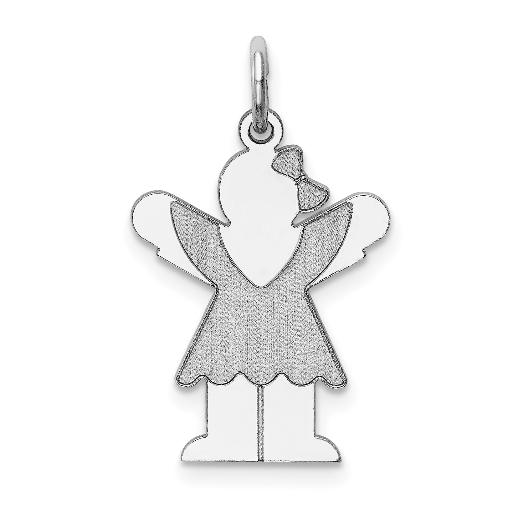 Sterling Silver Rhodium Plated Love Kid Charm