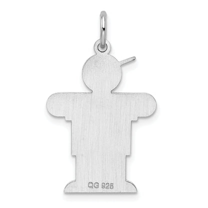 Sterling Silver Rhodium Plated Hugs Kid Charm