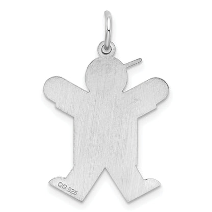 Sterling Silver Rhodium Plated Joy Kid Charm