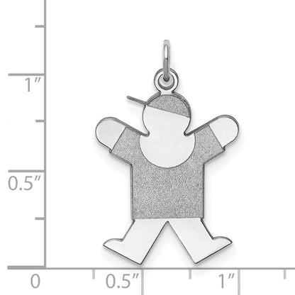 Sterling Silver Rhodium Plated Joy Kid Charm