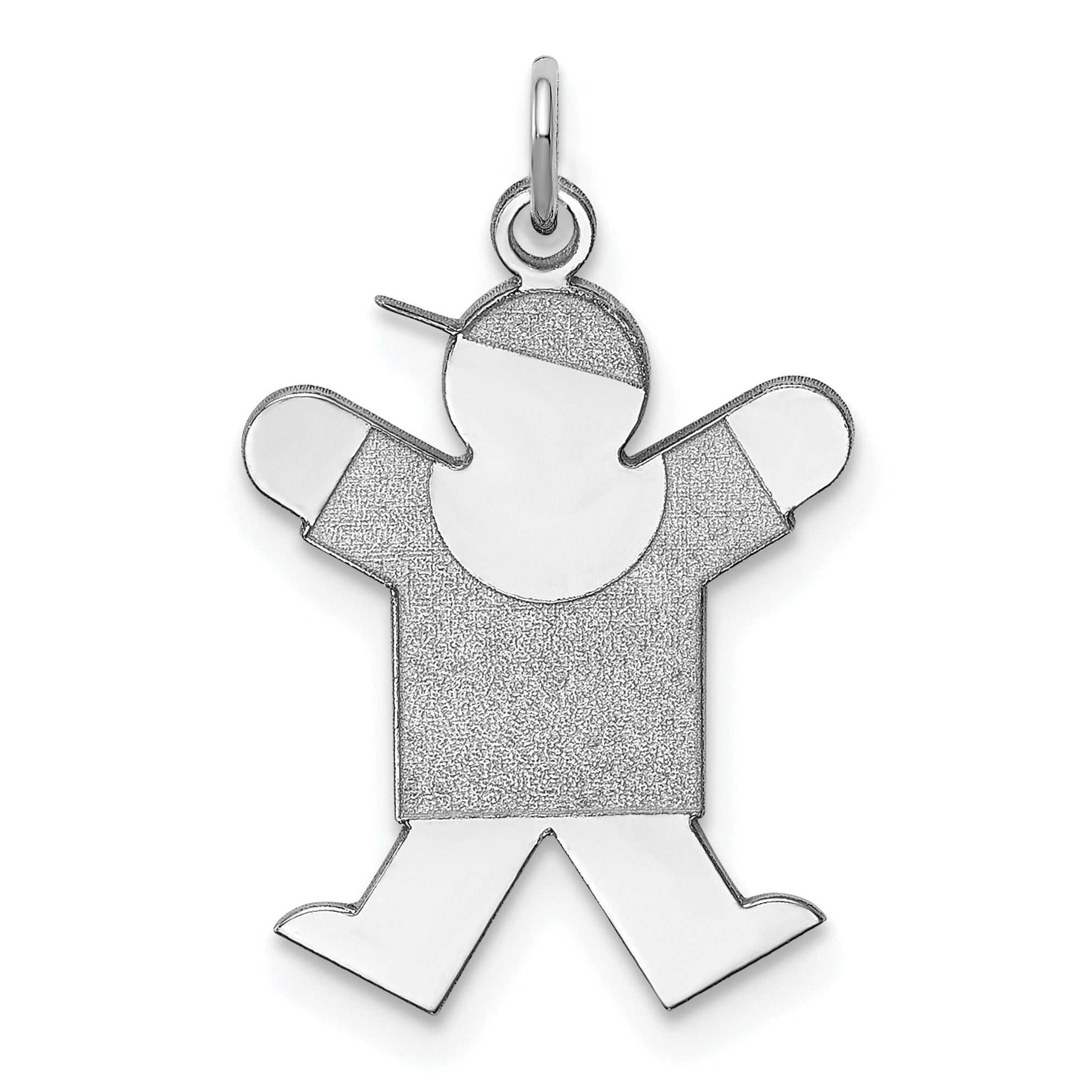 Sterling Silver Rhodium Plated Joy Kid Charm