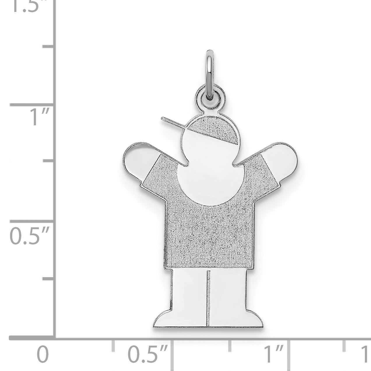 Sterling Silver Rhodium Plated Love Kid Charm