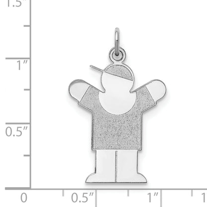 Sterling Silver Rhodium Plated Love Kid Charm