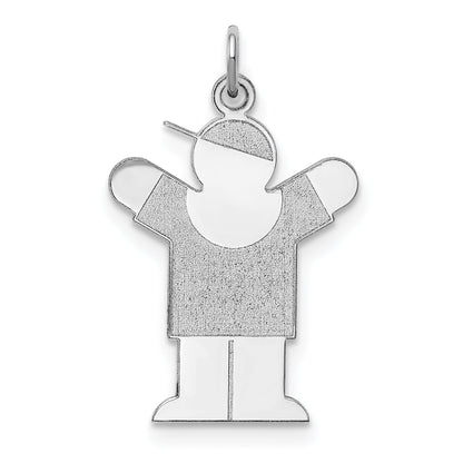 Sterling Silver Rhodium Plated Love Kid Charm