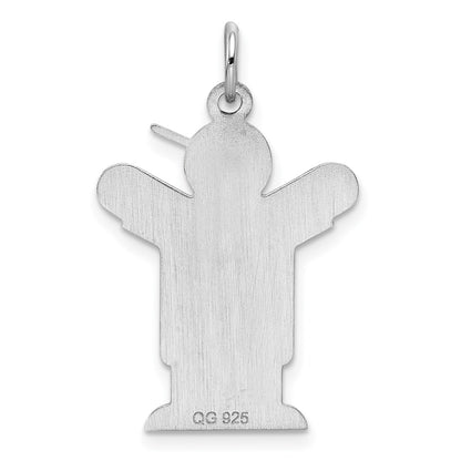 Sterling Silver Rhodium Plated Love Kid Charm