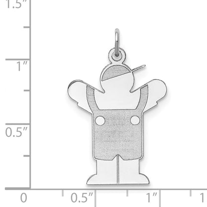 Sterling Silver Rhodium Plated Love Kid Charm