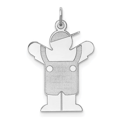 Sterling Silver Rhodium Plated Love Kid Charm