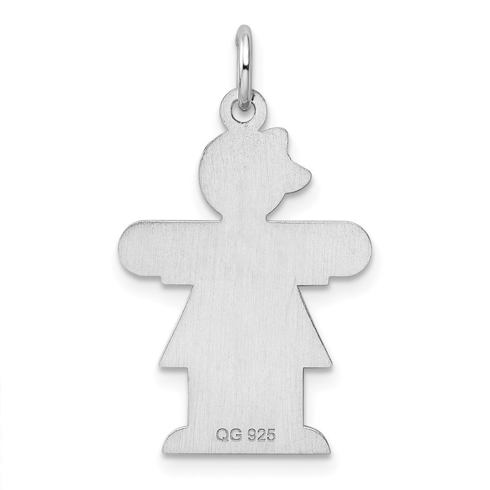 Sterling Silver Rhodium Plated Hugs Kid Charm