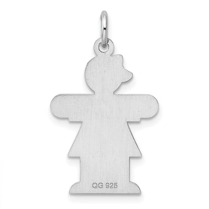 Sterling Silver Rhodium Plated Hugs Kid Charm