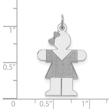 Sterling Silver Rhodium Plated Hugs Kid Charm