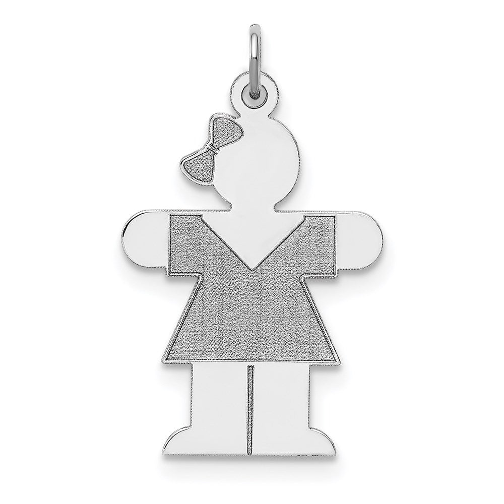 Sterling Silver Rhodium Plated Hugs Kid Charm