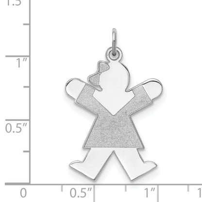 Sterling Silver Rhodium Plated Joy Kid Charm