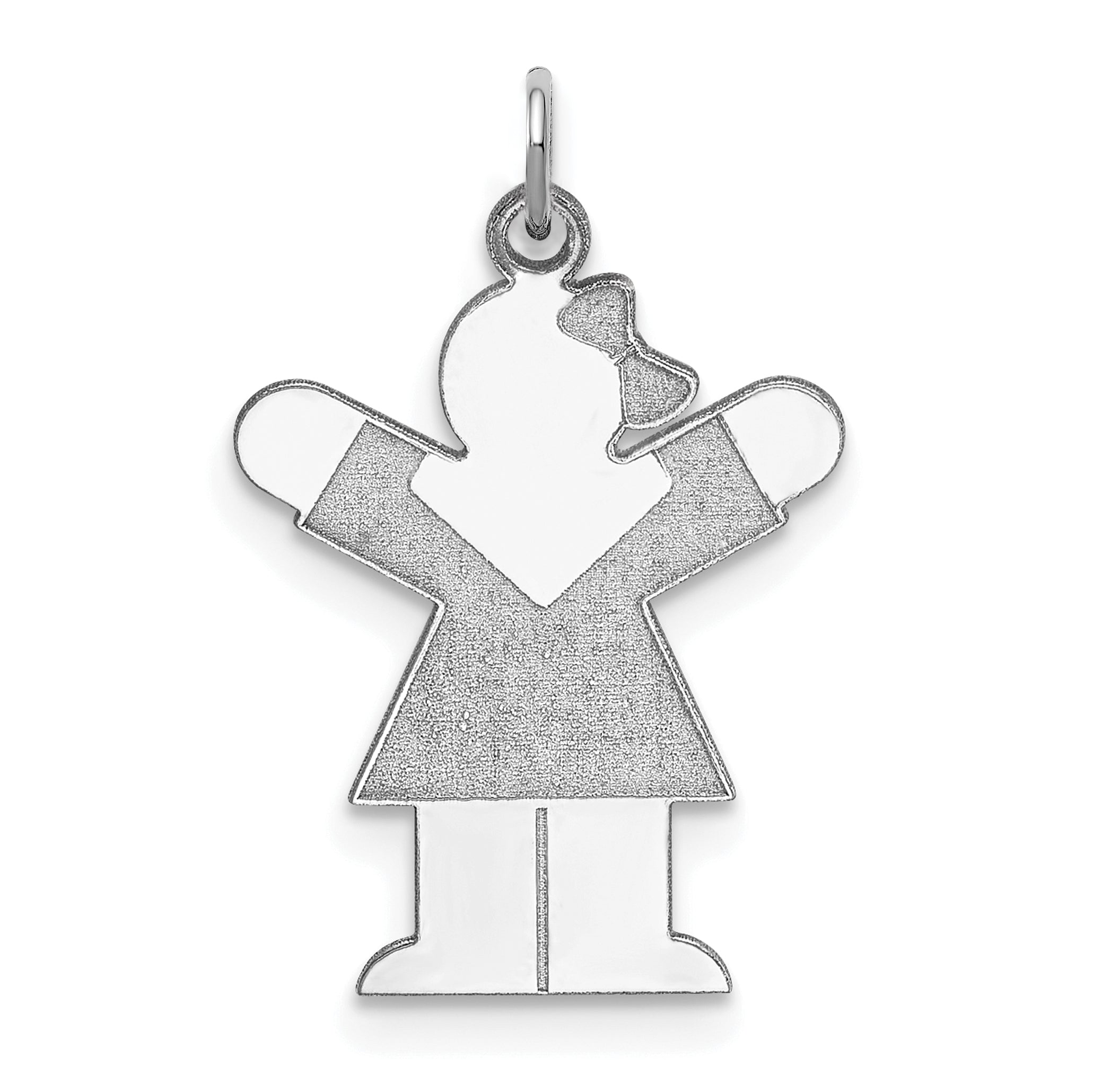 Sterling Silver Rhodium Plated Love Kid Charm