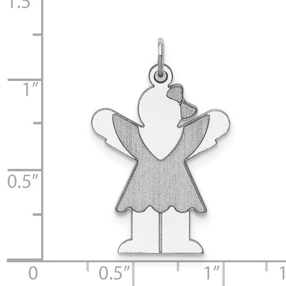 Sterling Silver Rhodium Plated Love Kid Charm