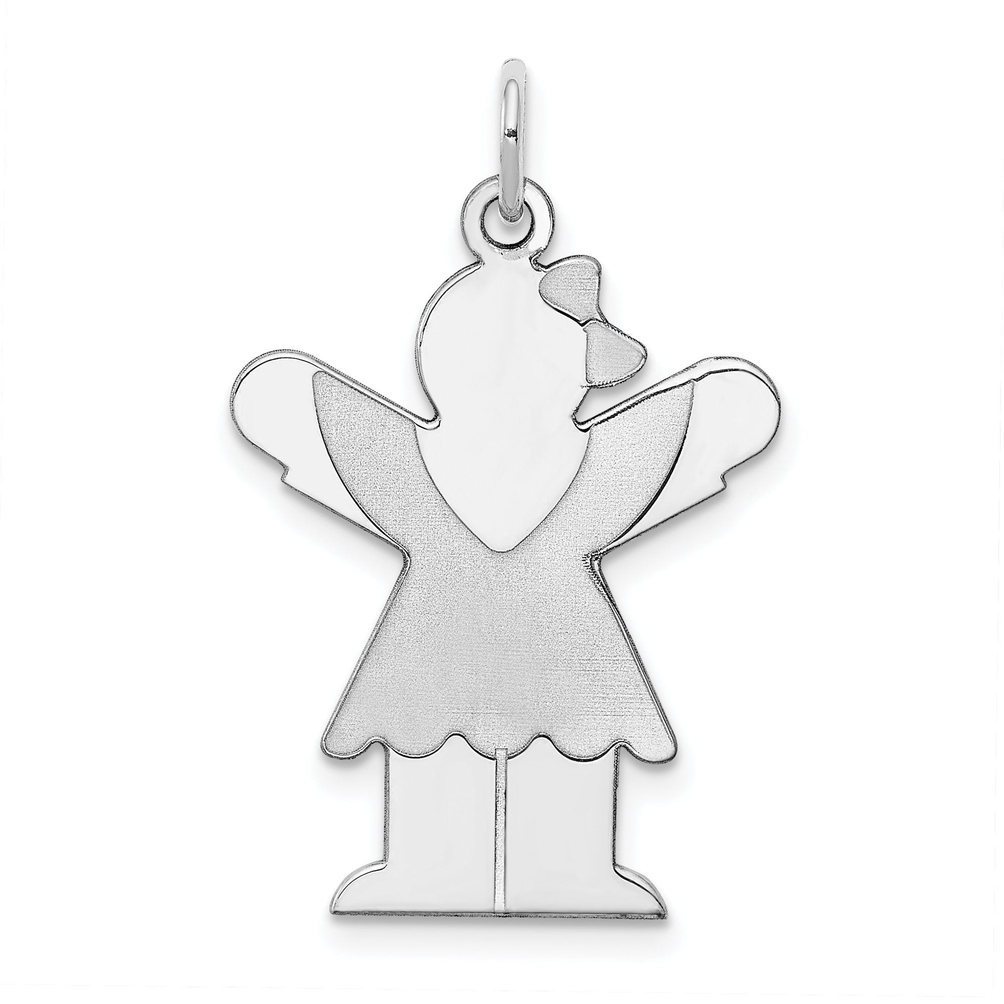 Sterling Silver Rhodium Plated Love Kid Charm