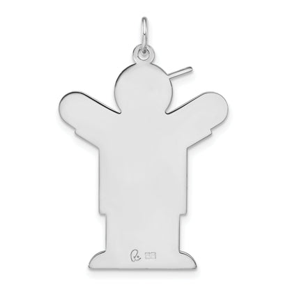 Sterling Silver Polished & Laser Design Love Boy Charm