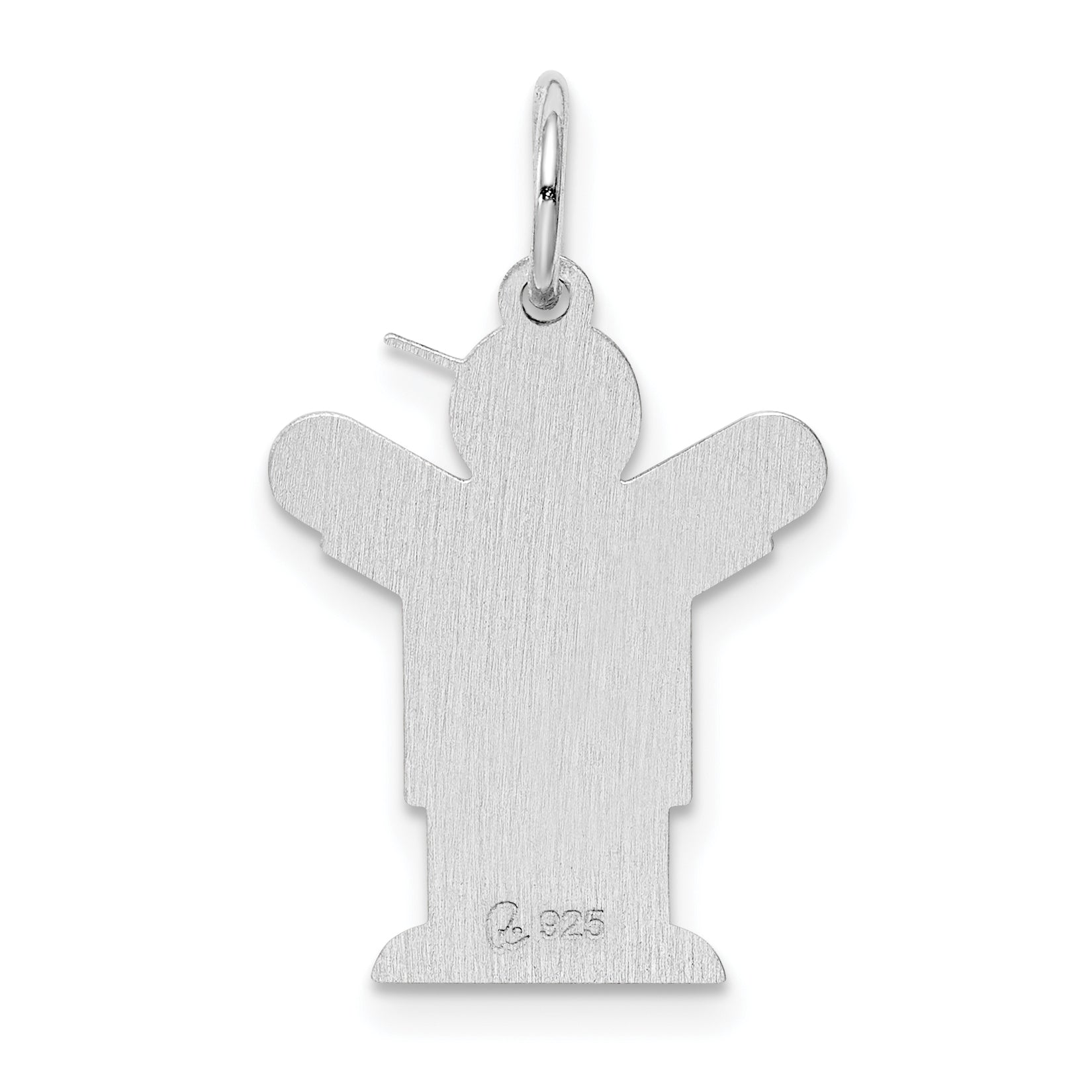 Sterling Silver Rhodium Plated Kid Charm