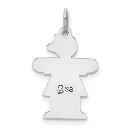 Sterling Silver Rhodium Plated Kid Charm