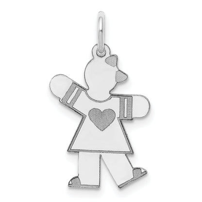 Sterling Silver Rhodium Plated Kid Charm