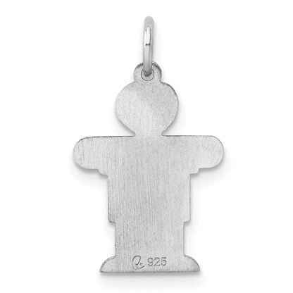Sterling Silver Rhodium Plated Kid Charm