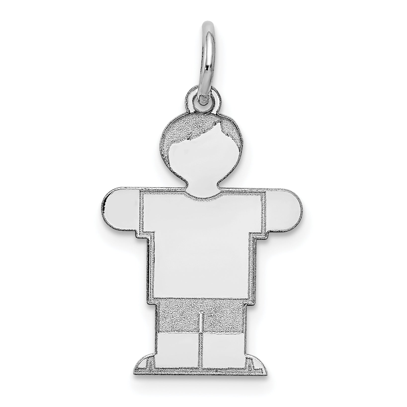 Sterling Silver Rhodium Plated Kid Charm