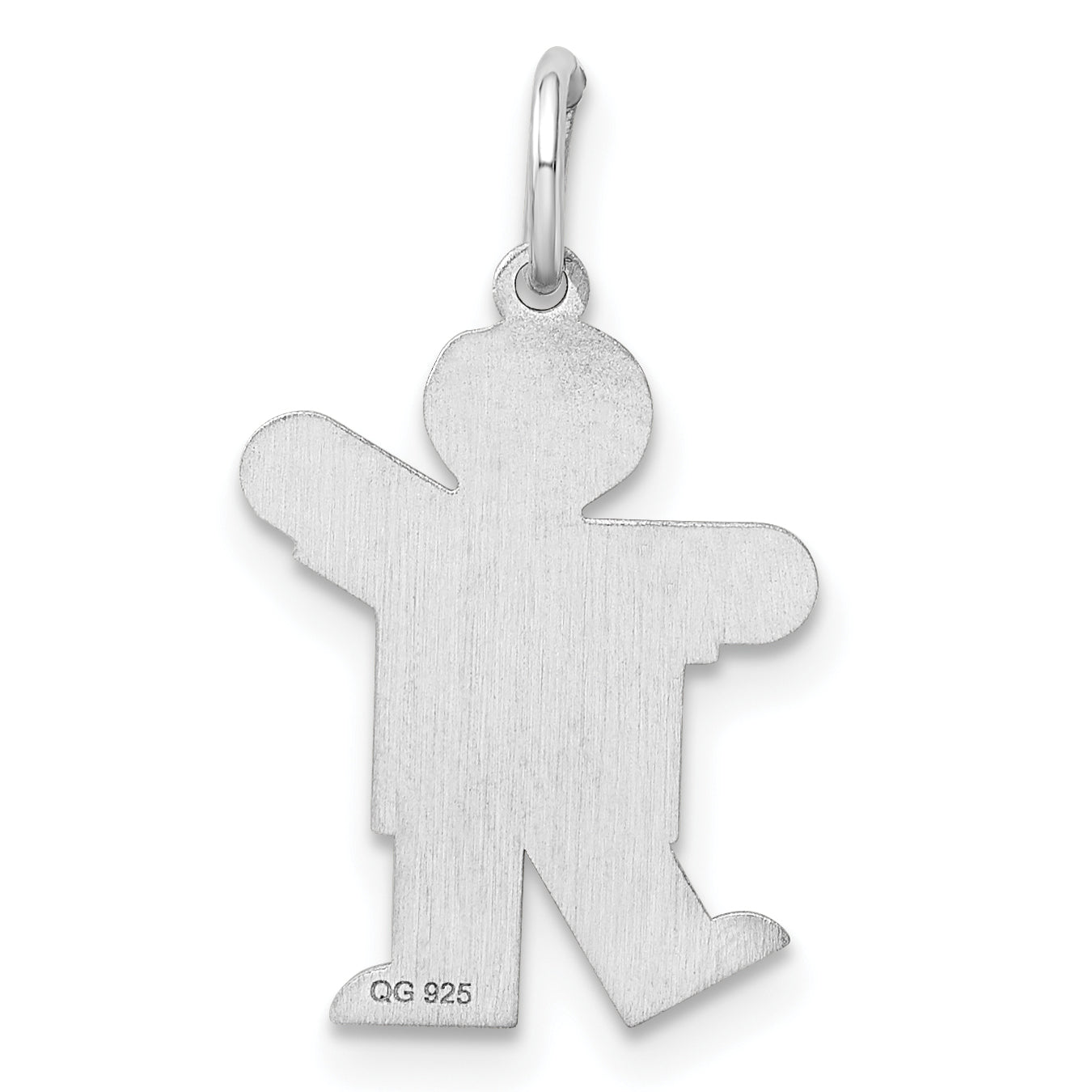 Sterling Silver Rhodium Plated Kid Charm