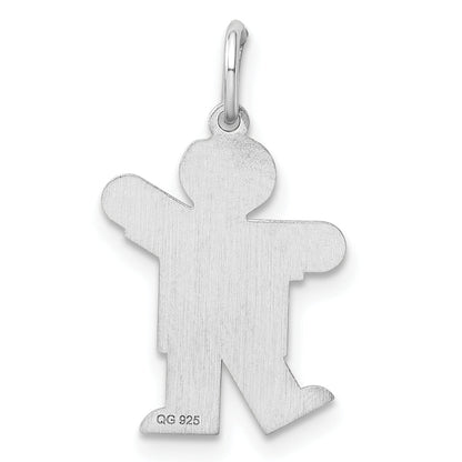 Sterling Silver Rhodium Plated Kid Charm