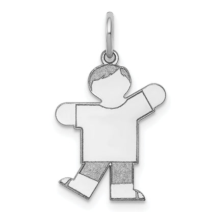 Sterling Silver Rhodium Plated Kid Charm
