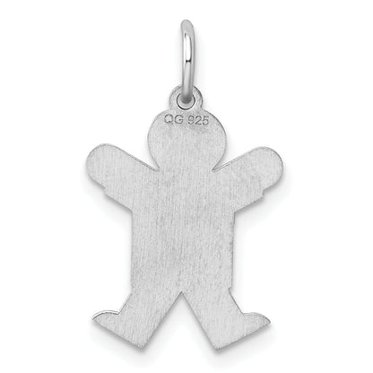 Sterling Silver Rhodium Plated Kid Charm