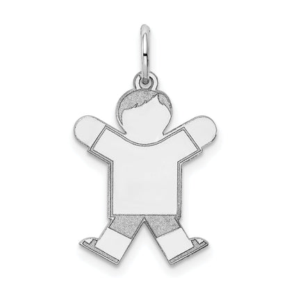 Sterling Silver Rhodium Plated Kid Charm